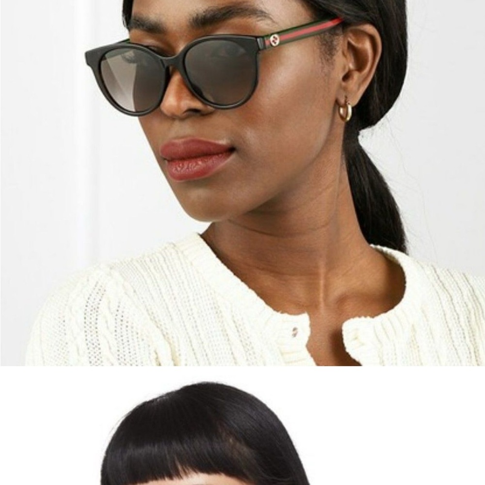 Gucci Women's Sunglasses with Black frame and Green-Red Accents